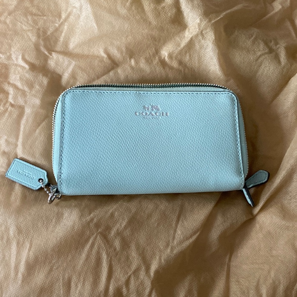 Aqua wallet/clutch Coach. Great condition